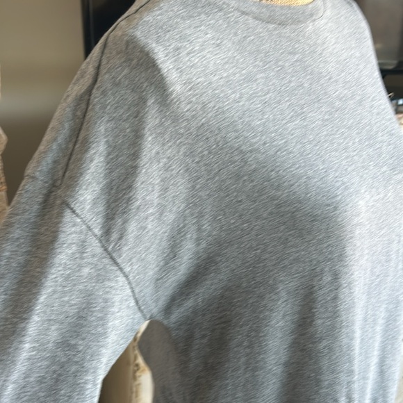 Matilda Jane Jane in the Clouds gray tunic eyelet top open back with ribbon tie - Picture 7 of 16